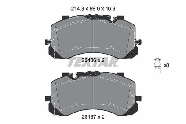 Textar Brake Pads Full Set Of 4 Front With Accessories 2618601 - image 4