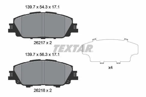 Textar Brake Pads Full Set Of 4 Front 2621701 - image 4
