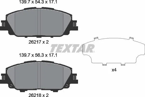 Textar Brake Pads Full Set Of 4 Front 2621701 - image 5