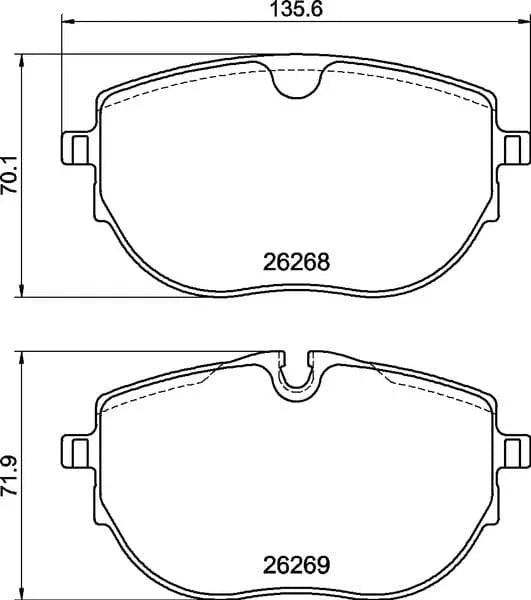 Textar Brake Pads Full Set Of 4 Front With Accessories 2626801 - image 5