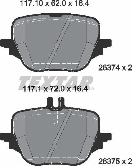Textar Brake Pads Set Brake Pads Full Set Of 4 Rear 2637401 - image 5