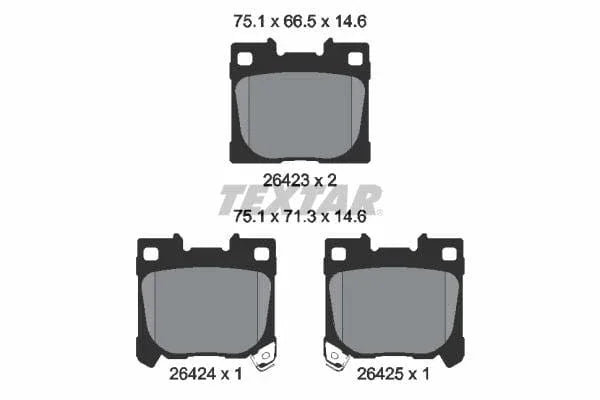 Textar Brake Pads Set Brake Pads Full Set Of 4 Rear 2642301 - image 4