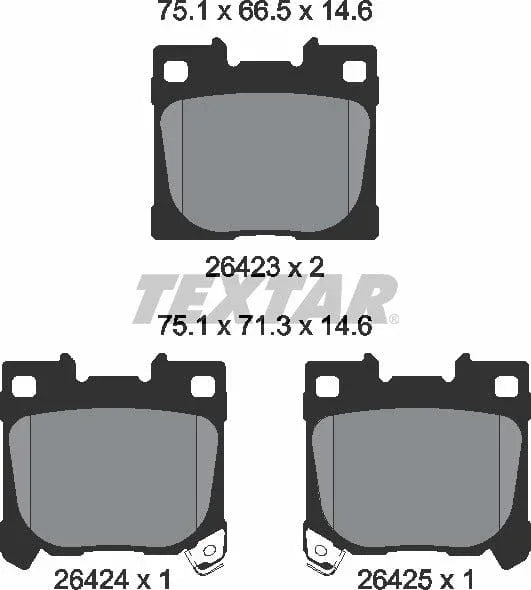 Textar Brake Pads Set Brake Pads Full Set Of 4 Rear 2642301 - image 5