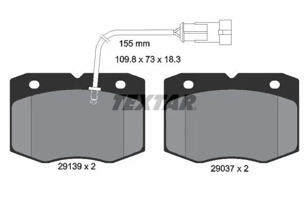 Textar Brake Pads Full Set Of 4 Front 2913901 - image 4