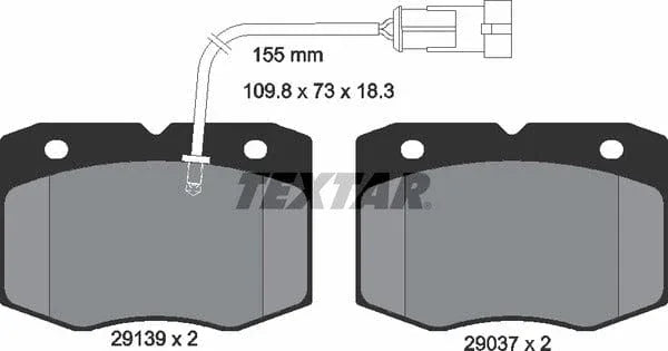 Textar Brake Pads Full Set Of 4 Front 2913901 - image 5
