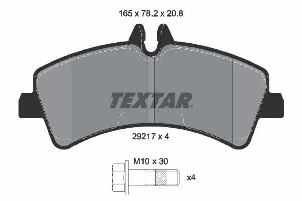 Textar Brake Pads Full Set Of 4 Rear With Brake Caliper Screws 2921702 - image 4