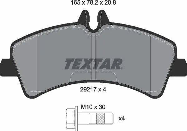 Textar Brake Pads Full Set Of 4 Rear With Brake Caliper Screws 2921702 - image 5