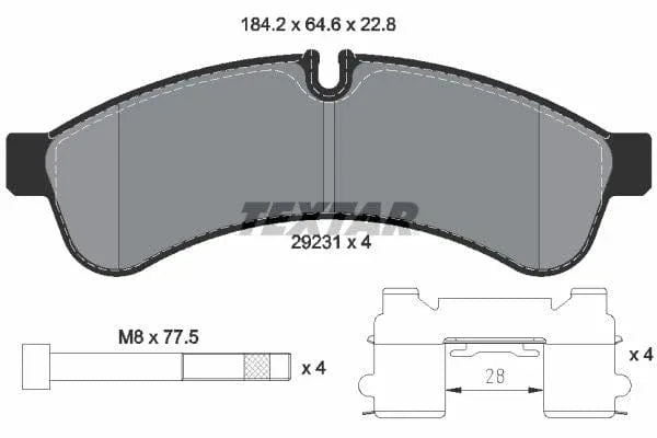 Textar Brake Pads Full Set Of 4 Rear With Brake Caliper Screws With Accessories 2923101 - image 4