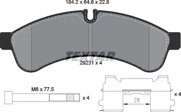 Textar Brake Pads Full Set Of 4 Rear With Brake Caliper Screws With Accessories 2923101 - image 5