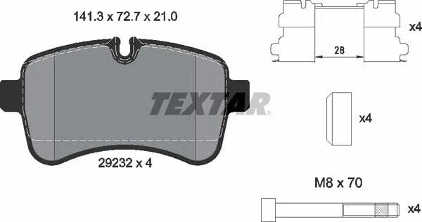 Textar Brake Pads Full Set Of 4 Rear With Brake Caliper Screws With Accessories 2923201 - image 5