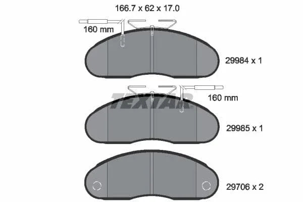 Textar Brake Pads Full Set Of 4 Front 2998401 - image 4