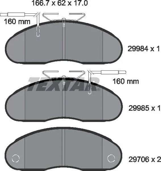 Textar Brake Pads Full Set Of 4 Front 2998401 - image 5