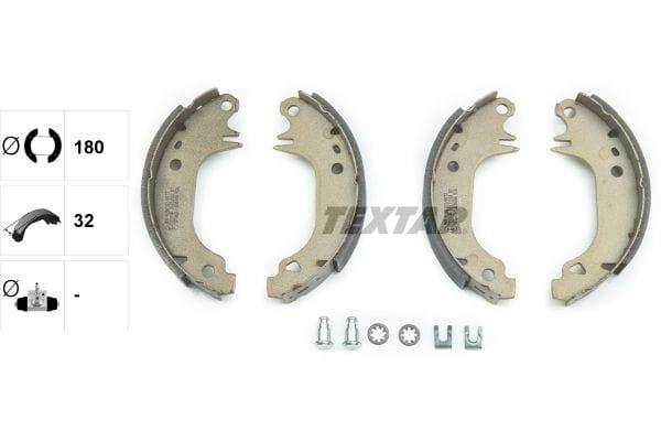 Textar Brake Shoes Full Set Of 4 Rear Without Handbrake Lever 91038203 - image 3