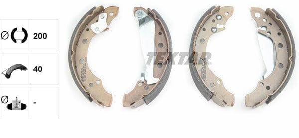 Textar Brake Shoes Full Set Of 4 Rear With Handbrake Lever 91044700 - image 4