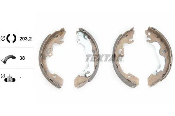 Textar Brake Shoes Full Set Of 4 Rear With Handbrake Lever 91052500 - image 3