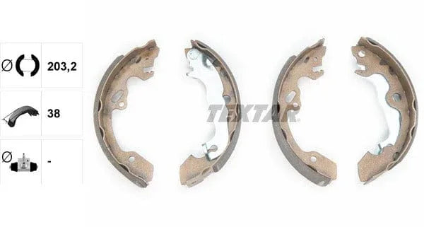 Textar Brake Shoes Full Set Of 4 Rear With Handbrake Lever 91052500 - image 4