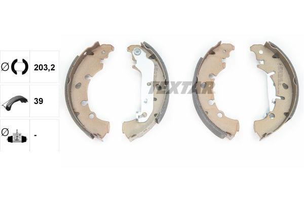 Textar Brake Shoes Full Set Of 4 Rear With Handbrake Lever 91057300 - image 3