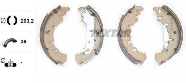 Textar Brake Shoes Full Set Of 4 Rear With Handbrake Lever 91057300 - image 4