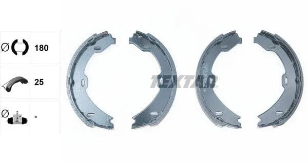 Textar Parking Brake Shoes Set Of 4 Fits Rear Axle 91058900 - image 4
