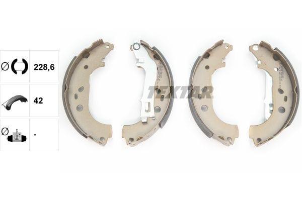 Textar Brake Shoes Full Set Of 4 Rear With Handbrake Lever 91062000 - image 3