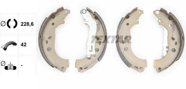 Textar Brake Shoes Full Set Of 4 Rear With Handbrake Lever 91062000 - image 4