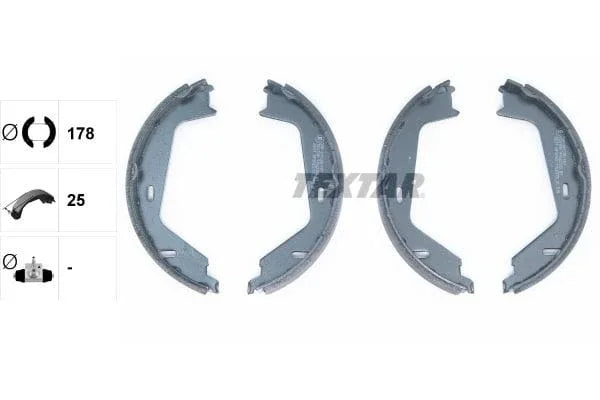 Textar Parking Brake Shoes Set Of 4 Fits Rear Axle 91062300 - image 3