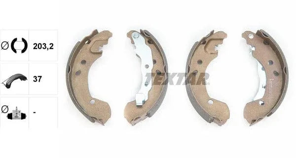 Textar Brake Shoes Full Set Of 4 Rear With Handbrake Lever 91062600 - image 4