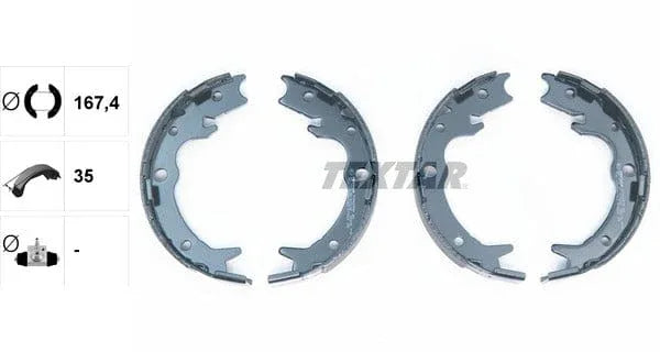 Textar Parking Brake Shoes Set Of 4 Fits Rear Axle 91062800 - image 4