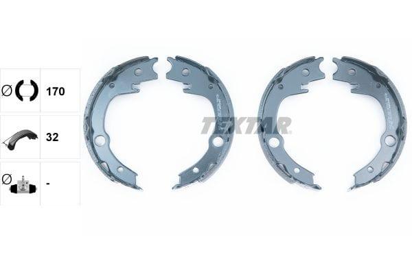 Textar Parking Brake Shoes Set Of 4 Fits Rear Axle 91063200 - image 3