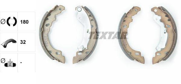 Textar Brake Shoes Full Set Of 4 Rear With Handbrake Lever 91064600 - image 4
