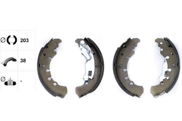 Textar Brake Shoes Full Set Of 4 Rear With Handbrake Lever 91065300 - image 3