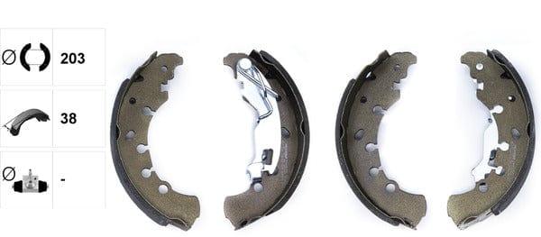 Textar Brake Shoes Full Set Of 4 Rear With Handbrake Lever 91065300 - image 4