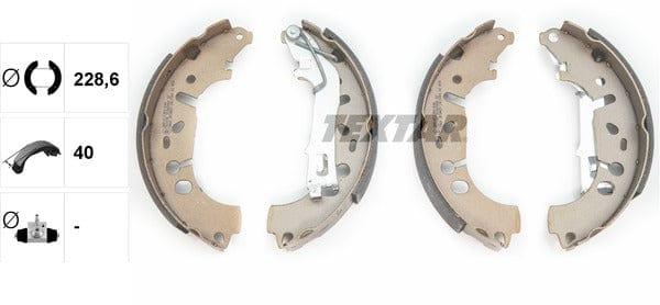 Textar Brake Shoes Full Set Of 4 Rear With Handbrake Lever 91065400 - image 4