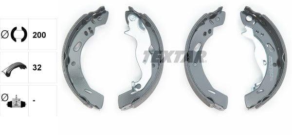 Textar Brake Shoes Full Set Of 4 Rear With Handbrake Lever 91069200 - image 4