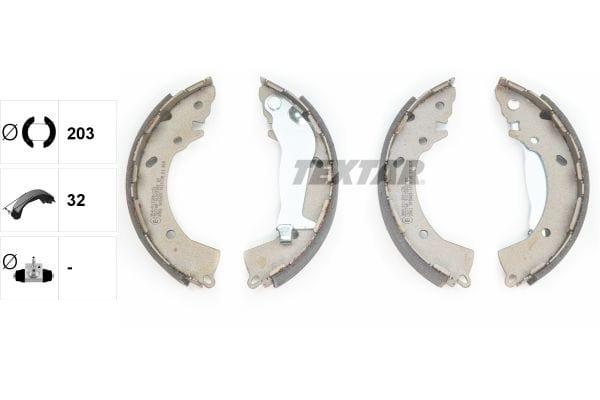 Textar Brake Shoes Full Set Of 4 Rear With Handbrake Lever 91072600 - image 3