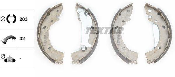Textar Brake Shoes Full Set Of 4 Rear With Handbrake Lever 91072600 - image 4