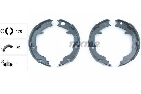 Textar Parking Brake Shoes Set Of 4 Fits Rear Axle 91073400 - image 3