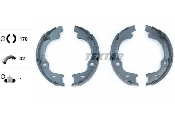 Textar Parking Brake Shoes Set Of 4 Fits Rear Axle 91076400 - image 3