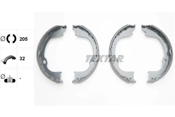 Textar Parking Brake Shoes Set Of 4 Fits Rear Axle 91078500 - image 3