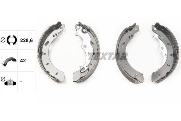 Textar Brake Shoes Full Set Of 4 Rear With Handbrake Lever 91079800 - image 3