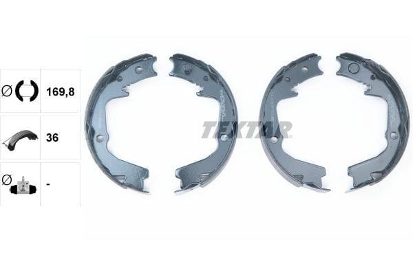 Textar Parking Brake Shoes Set Of 4 Fits Rear Axle 91080400 - image 3
