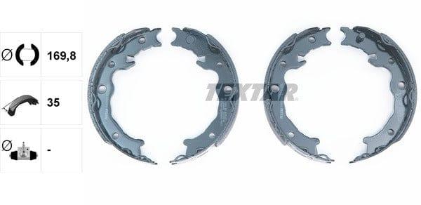 Textar Parking Brake Shoes Set Of 4 Fits Rear Axle 91080500 - image 4