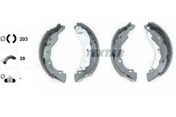 Textar Brake Shoes Full Set Of 4 Rear With Handbrake Lever 91083200 - image 3