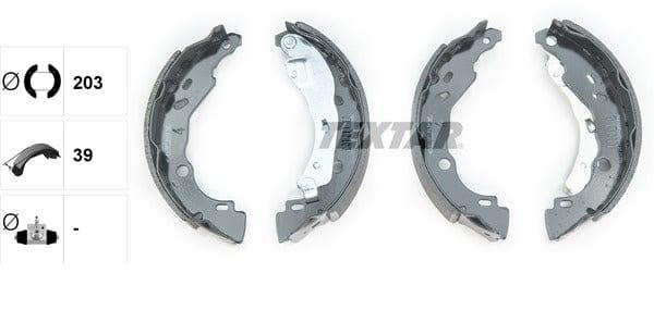 Textar Brake Shoes Full Set Of 4 Rear With Handbrake Lever 91083200 - image 4