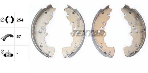 Textar Brake Shoes Full Set Of 4 Rear Without Handbrake Lever 91083600 - image 4