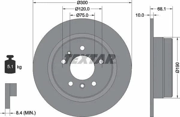 Textar Rear Brake Disc Solid 92042600 300mm - image 4