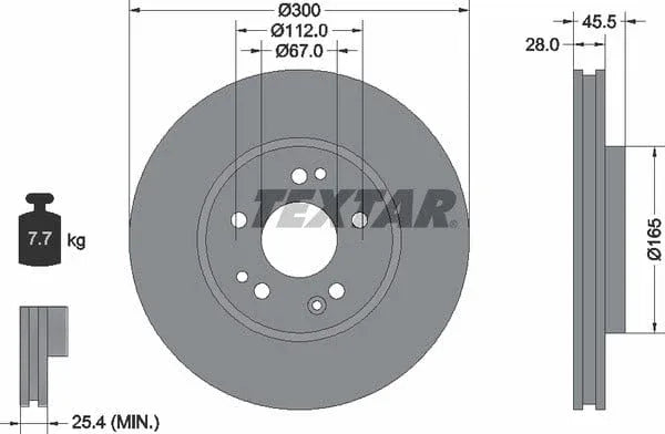 Textar Front Brake Disc Vented 92057900 300mm - image 4