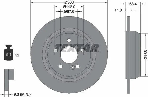 Textar Rear Brake Disc Pro Solid 92099403 300mm - image 4