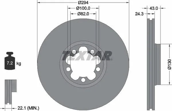 Textar Front Coated Brake Disc Pro Vented 92103803 294mm - image 4