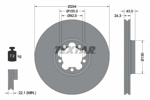 Textar Front Coated Brake Disc Pro Vented 92103803 294mm - image 3